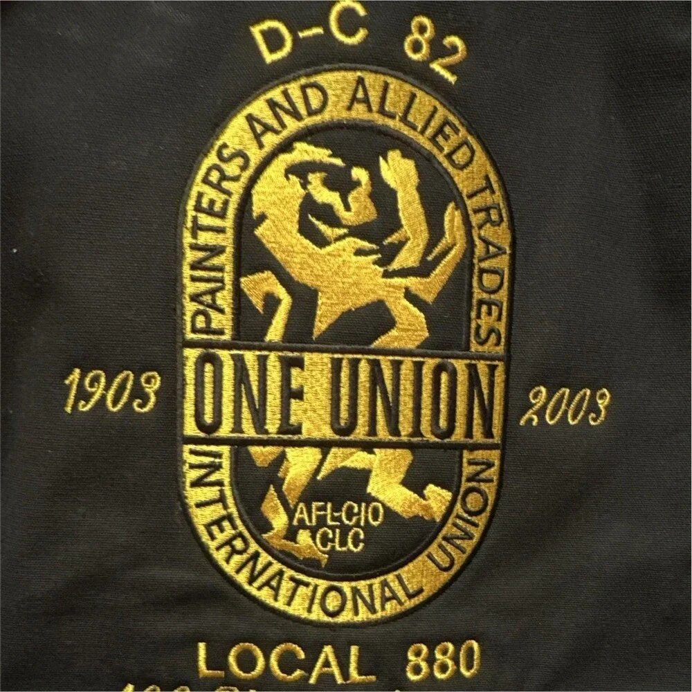 Vintage UFCW Local 880 Union Labor Jacket XL Made USA Black Bomber Coat